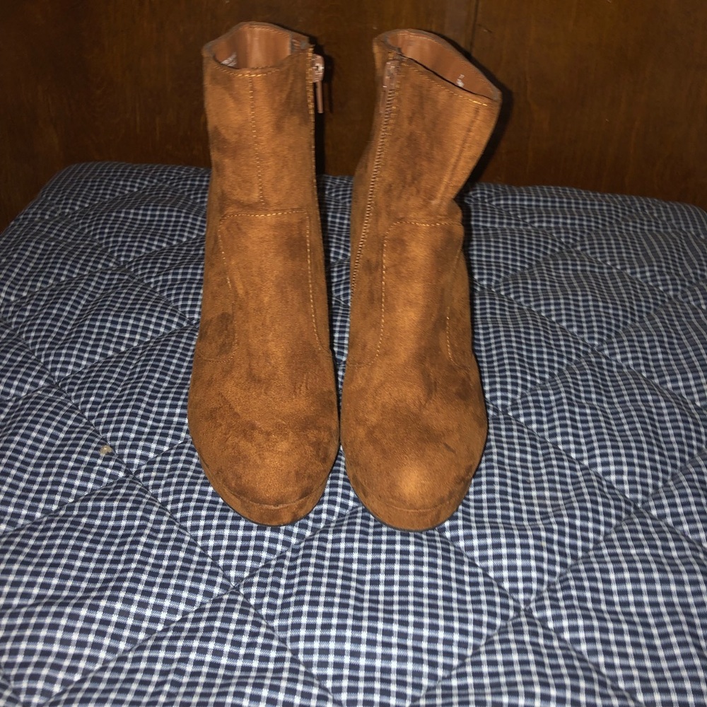 Brown ankle booties
